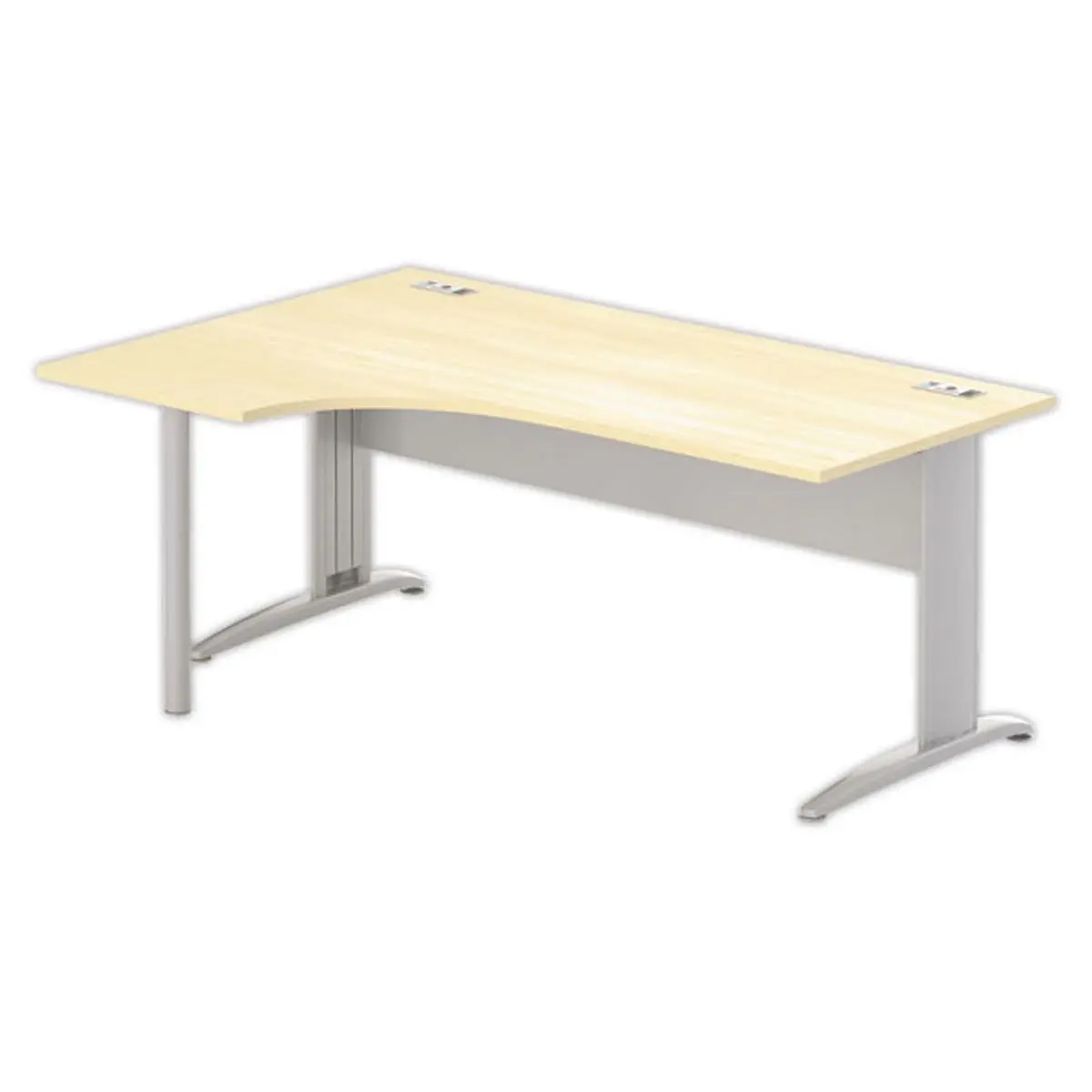 Bureau BUENOS AIRES compact retour &agrave; gauche h&ecirc;tre/alu, L180 photo du produit