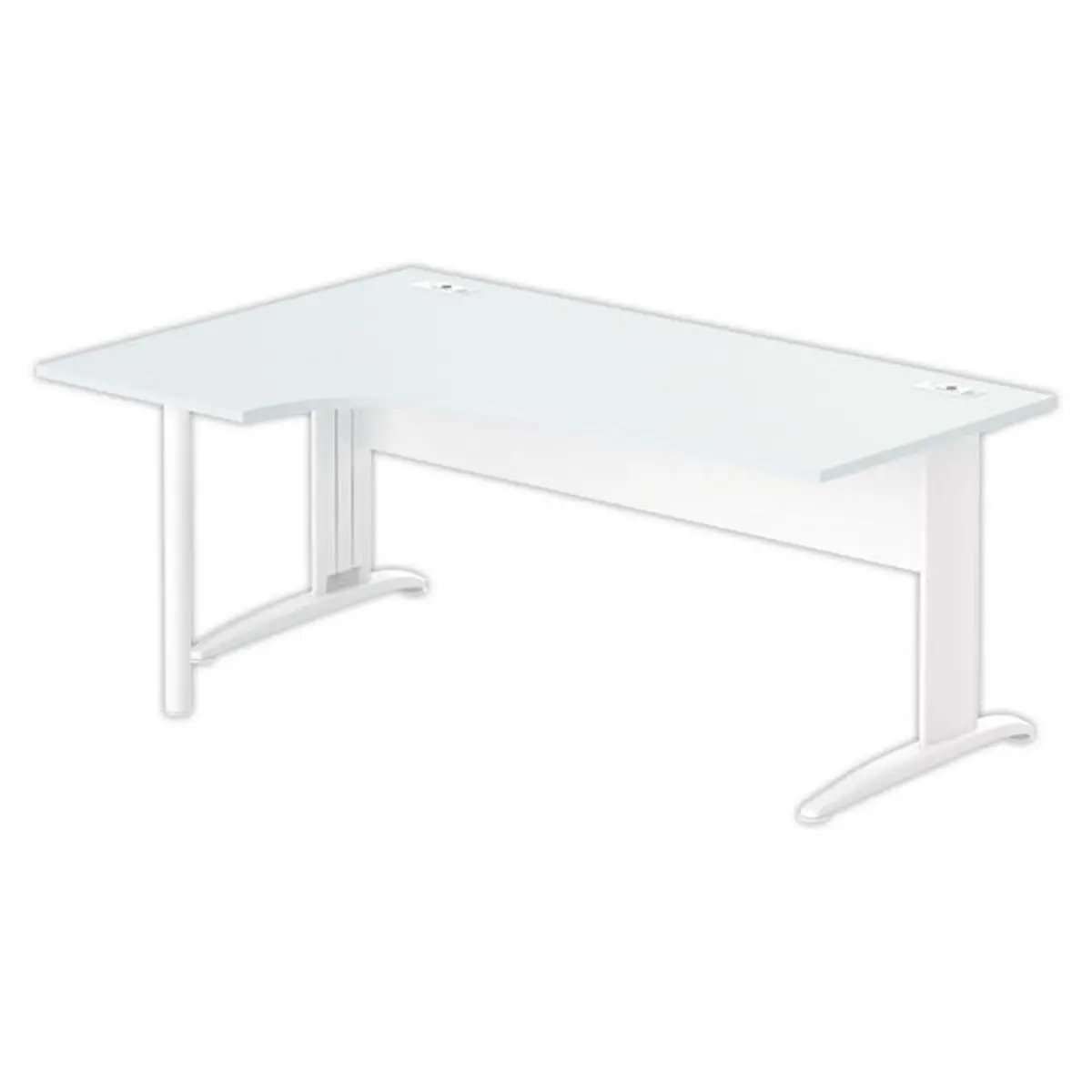 Bureau BUENOS AIRES compact retour à gauche gris/blanc, L180 photo du produit