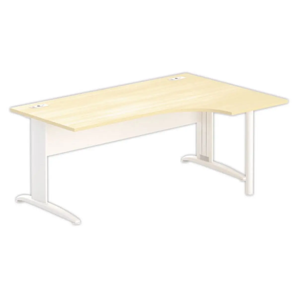 Bureau BUENOS AIRES compact retour à droite hêtre/blanc, L180 photo du produit