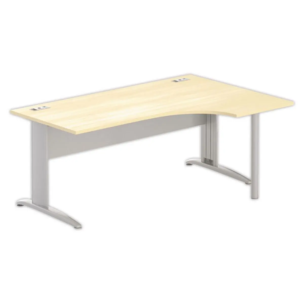 Bureau BUENOS AIRES compact retour à droite hêtre/alu, L180 photo du produit