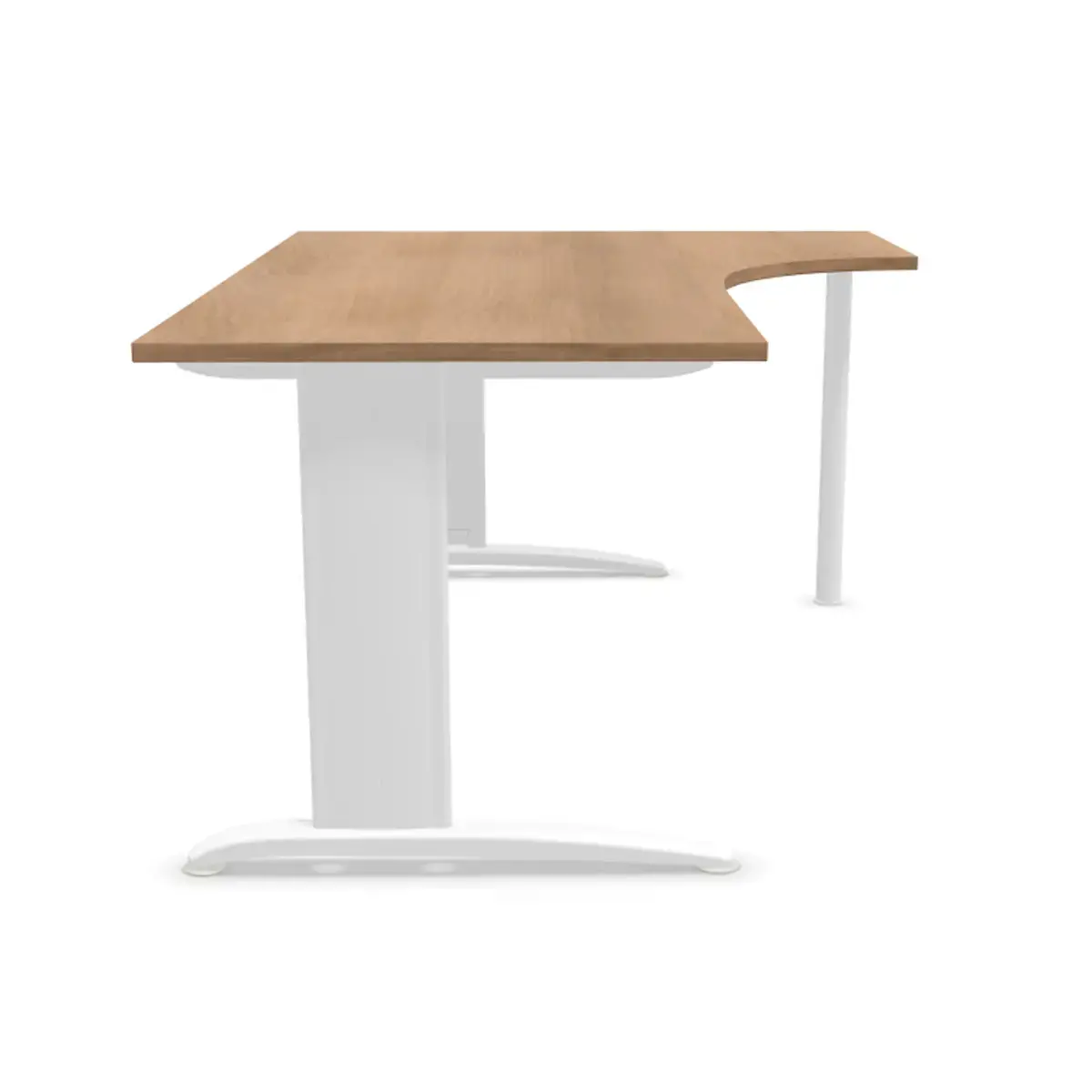 Bureau BUENOS AIRES compact retour &agrave; droite noyer/blanc, L180 photo du produit
