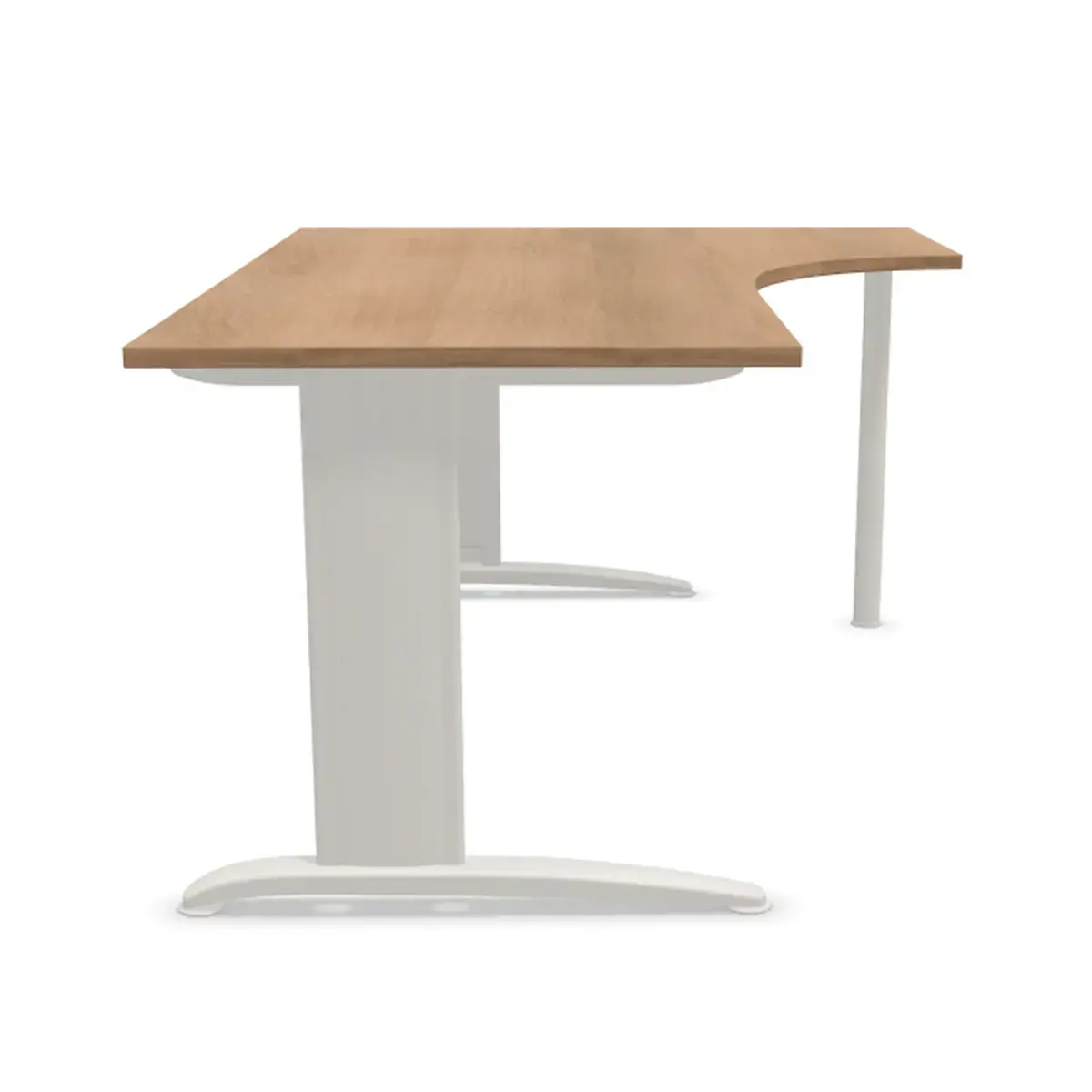Bureau BUENOS AIRES compact retour à droite noyer/alu, L180 photo du produit