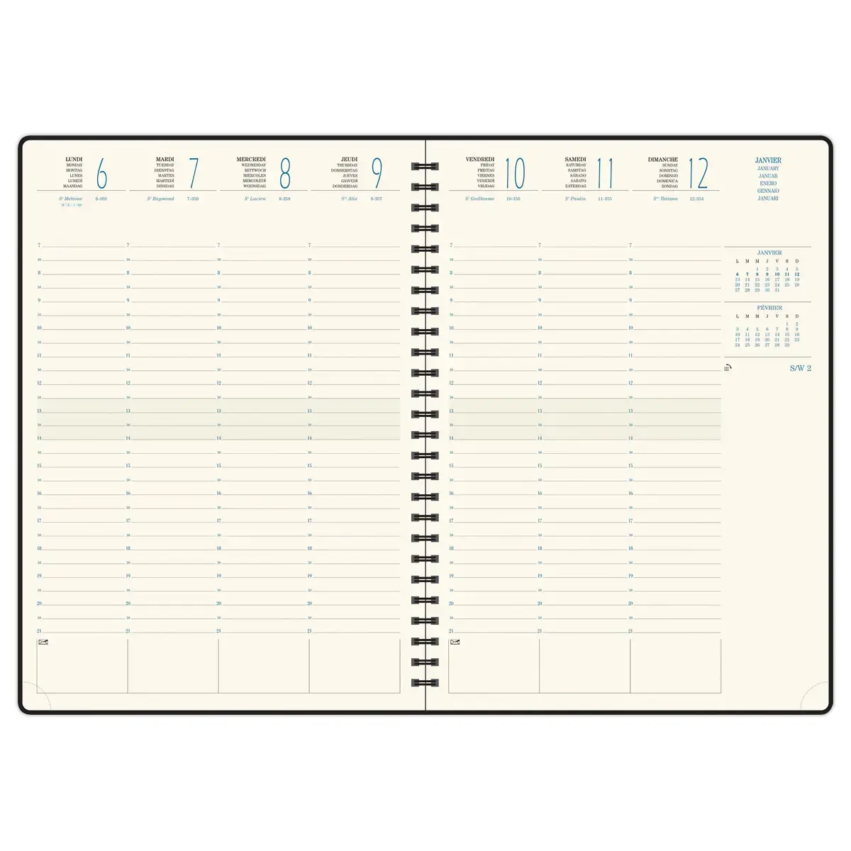 Agenda semainier Swan - 21x29,7cm - Bleu pétrole - Janvier à décembre - EXACOMPTA photo du produit