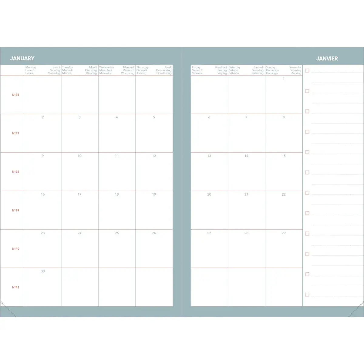 Agenda semainier AFFAIRES COLOR ML Ella - 10x15 cm - Beige - Décembre à décembre - QUO VADIS photo du produit