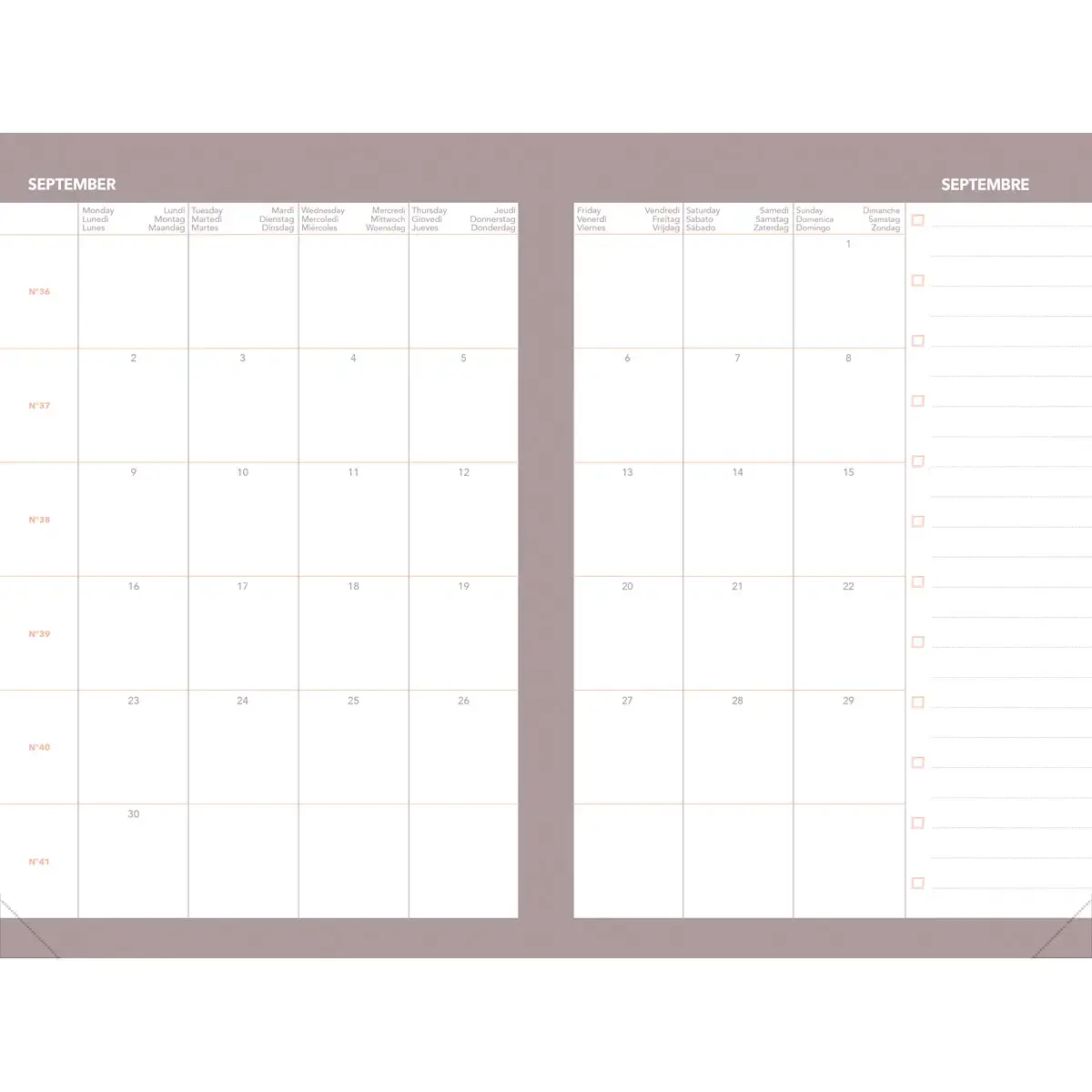 Agenda semainier MINISTRE COLOR ML Ella - 16x24 cm - Noir- D&eacute;cembre &agrave; d&eacute;cembre - QUO VADIS photo du produit