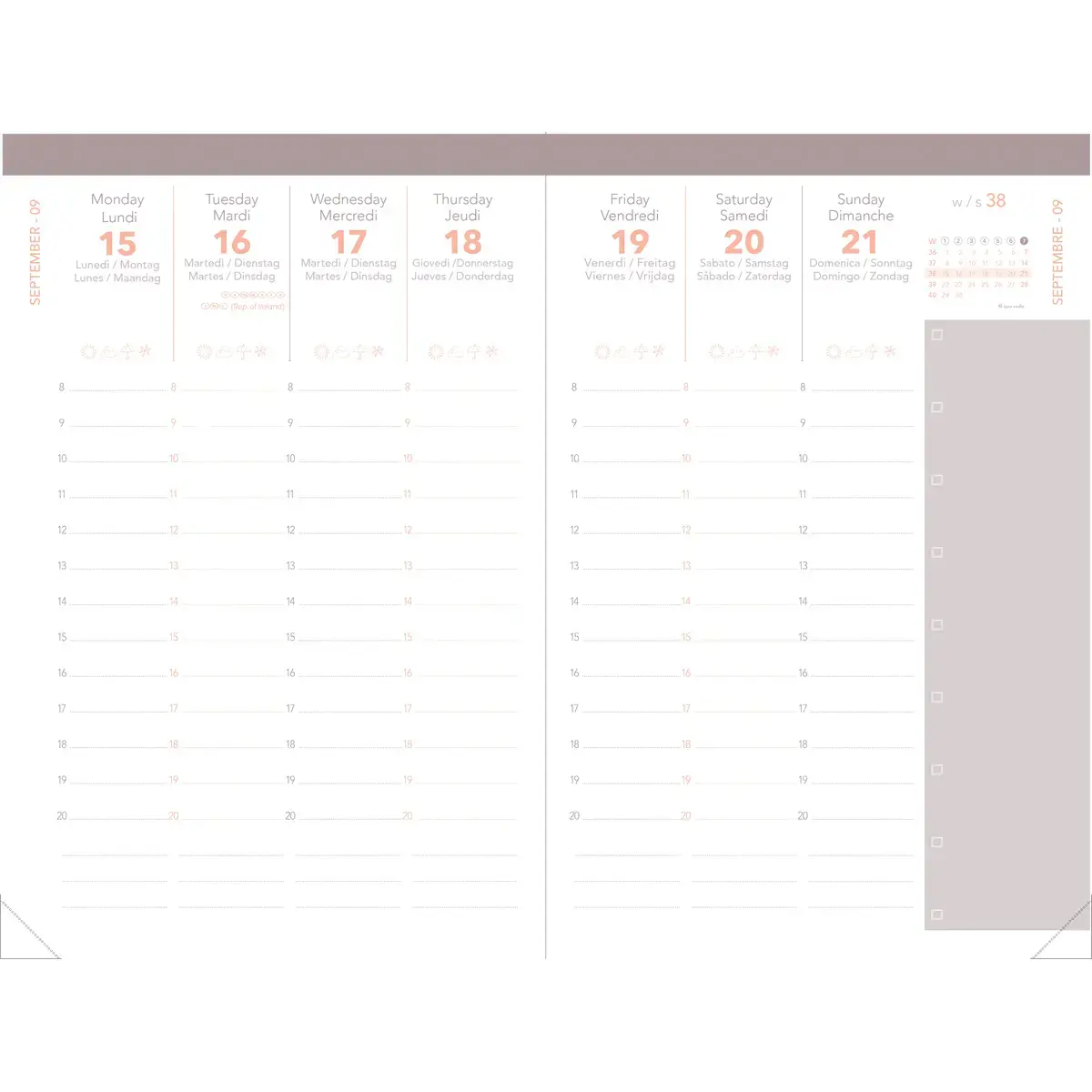 Agenda semainier MINISTRE COLOR ML Ella - 16x24 cm - Noir- D&eacute;cembre &agrave; d&eacute;cembre - QUO VADIS photo du produit