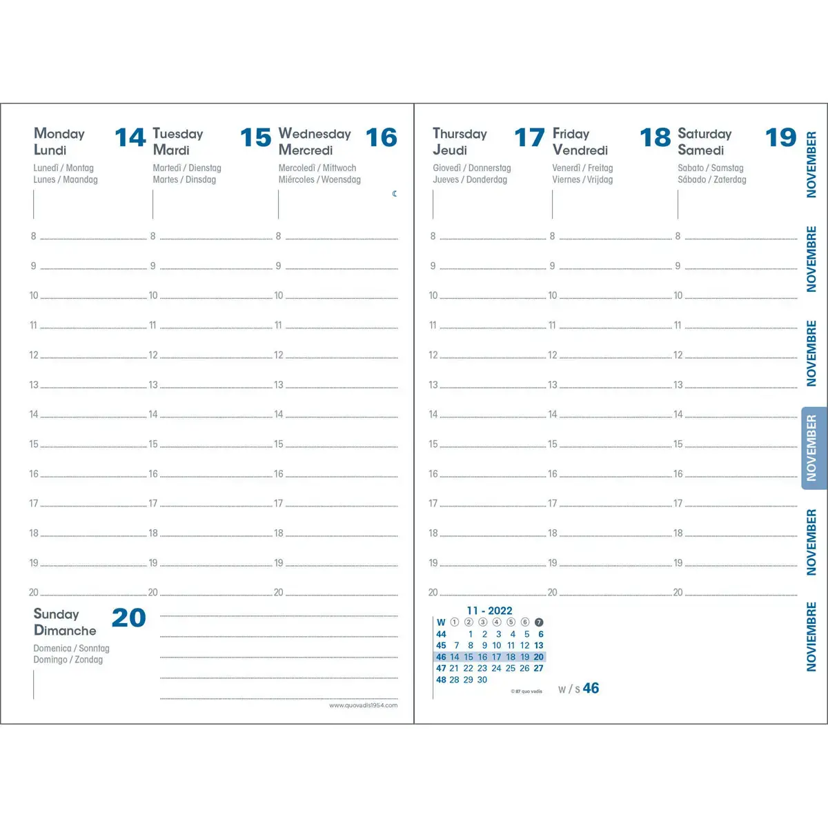 Agenda semainier AFFAIRES RECYCLE ML Eunoia - 10x15 cm - Gris carbone - Janvier à décembre - QUO VADIS photo du produit