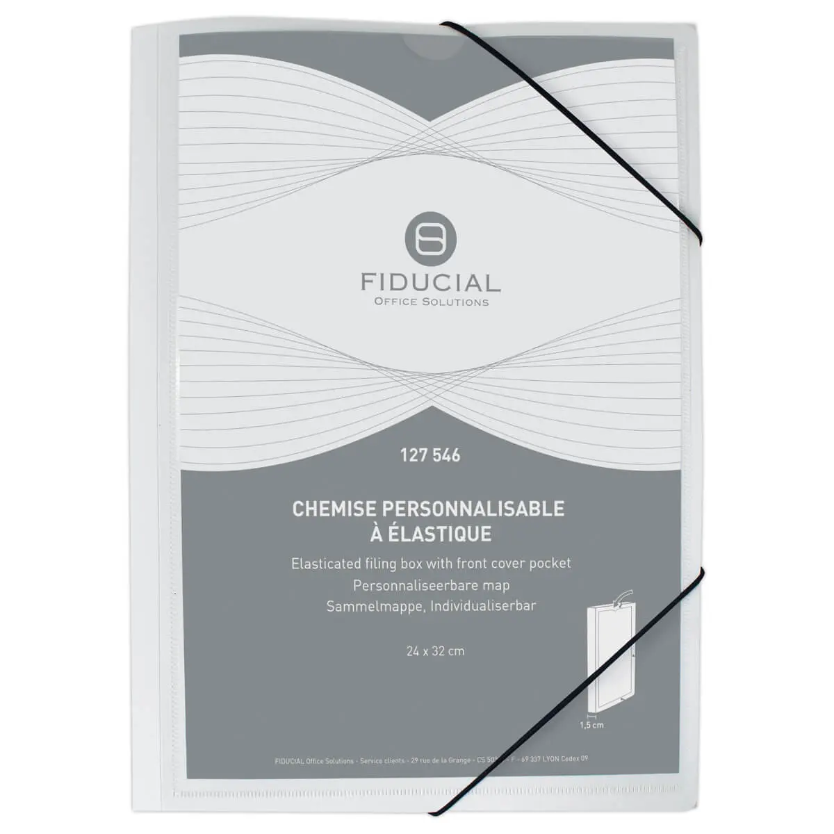 Chemises à élastiques en polypropylène - Personnalisable - Blanc photo du produit