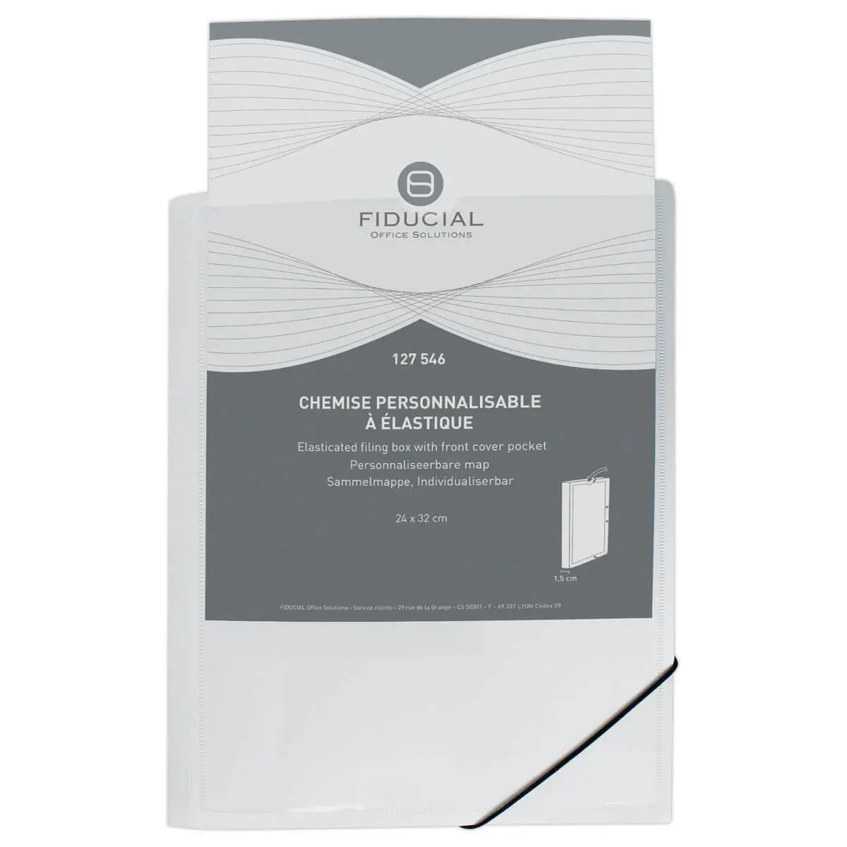 Chemises à élastiques en polypropylène - Personnalisable - Blanc photo du produit