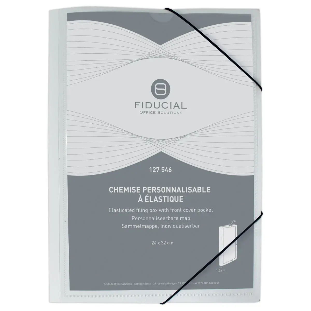 Chemises &agrave; &eacute;lastiques en polypropyl&egrave;ne - Personnalisable - Blanc photo du produit