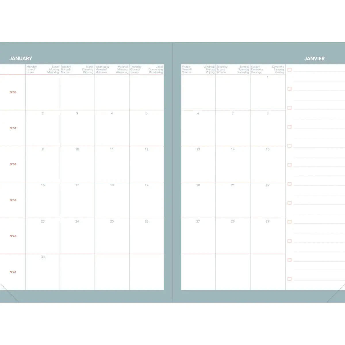 Agenda semainier QuoVadis MINISTRE COLOR ML Pastel - 16x24 - Vanille photo du produit