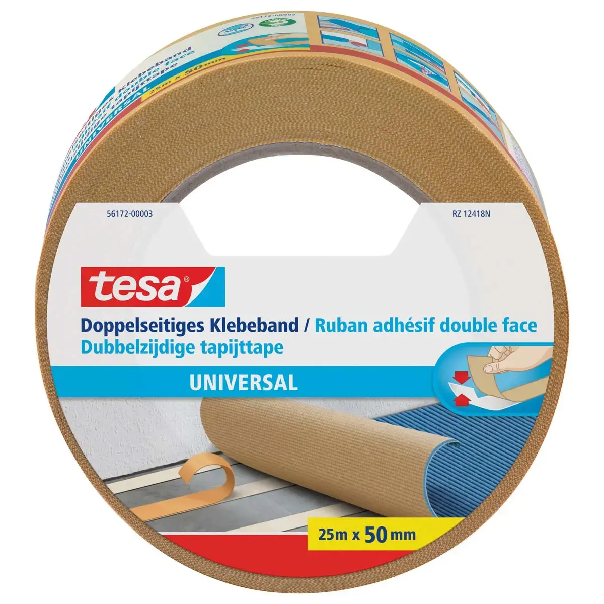 Adhésif Double Face UNIVERSAL - 10m x 50mm - Tesa photo du produit