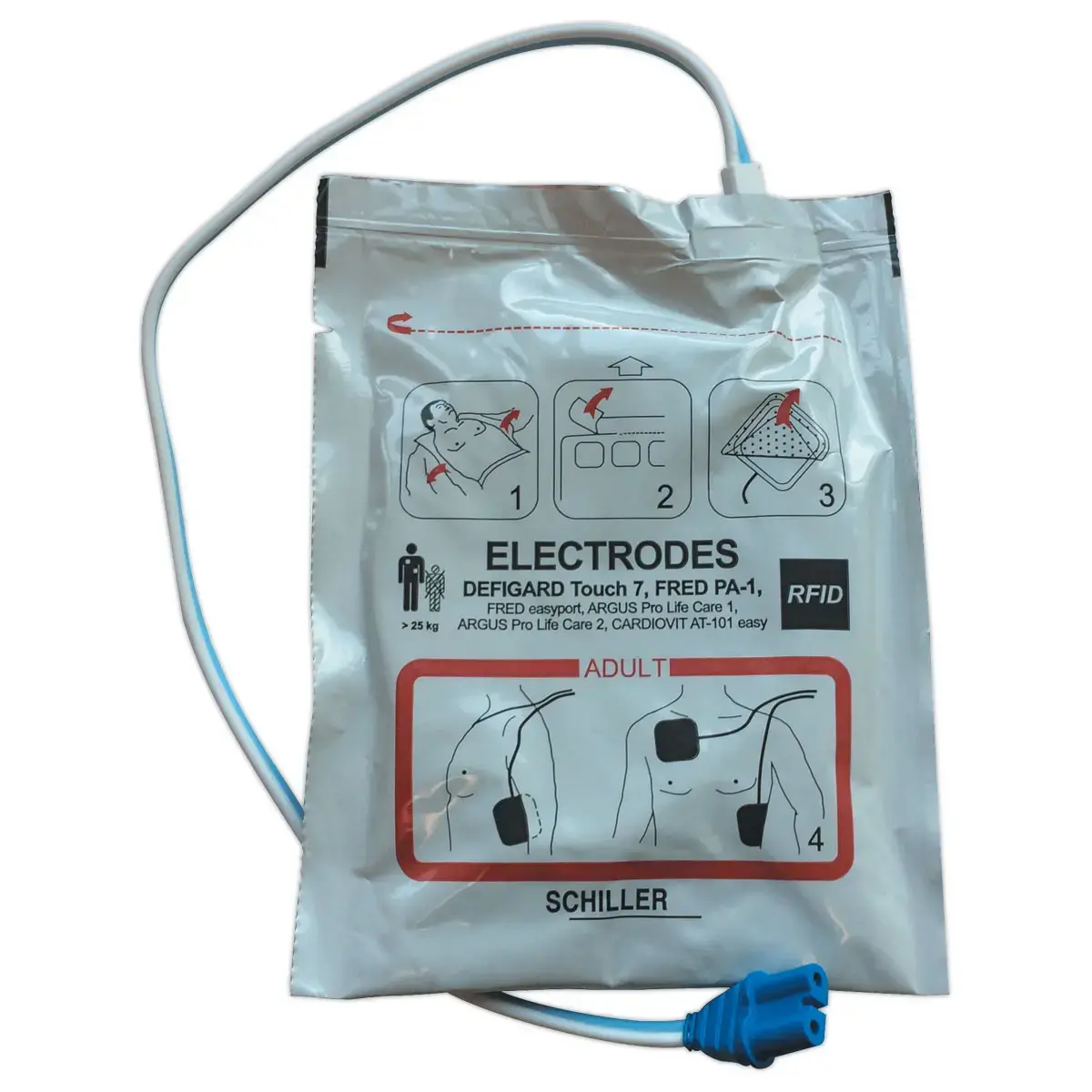 Paire Électrodes adultes pour défibrillateur- FRED PA1 photo du produit