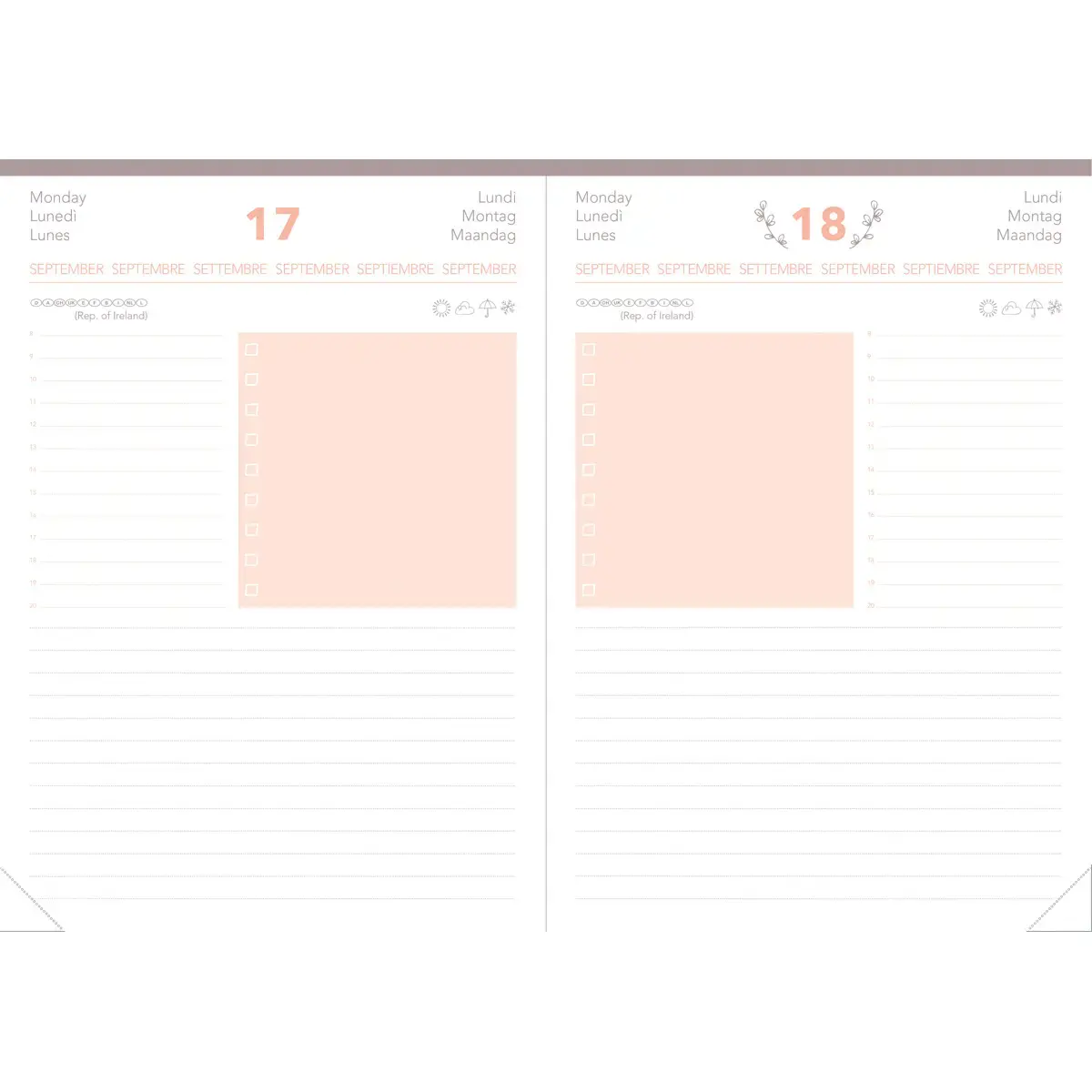 Agenda journalier DAILY 21 COLOR ML Pastel - 15x21 cm - Orange - Janvier à décembre - QUO VADIS photo du produit