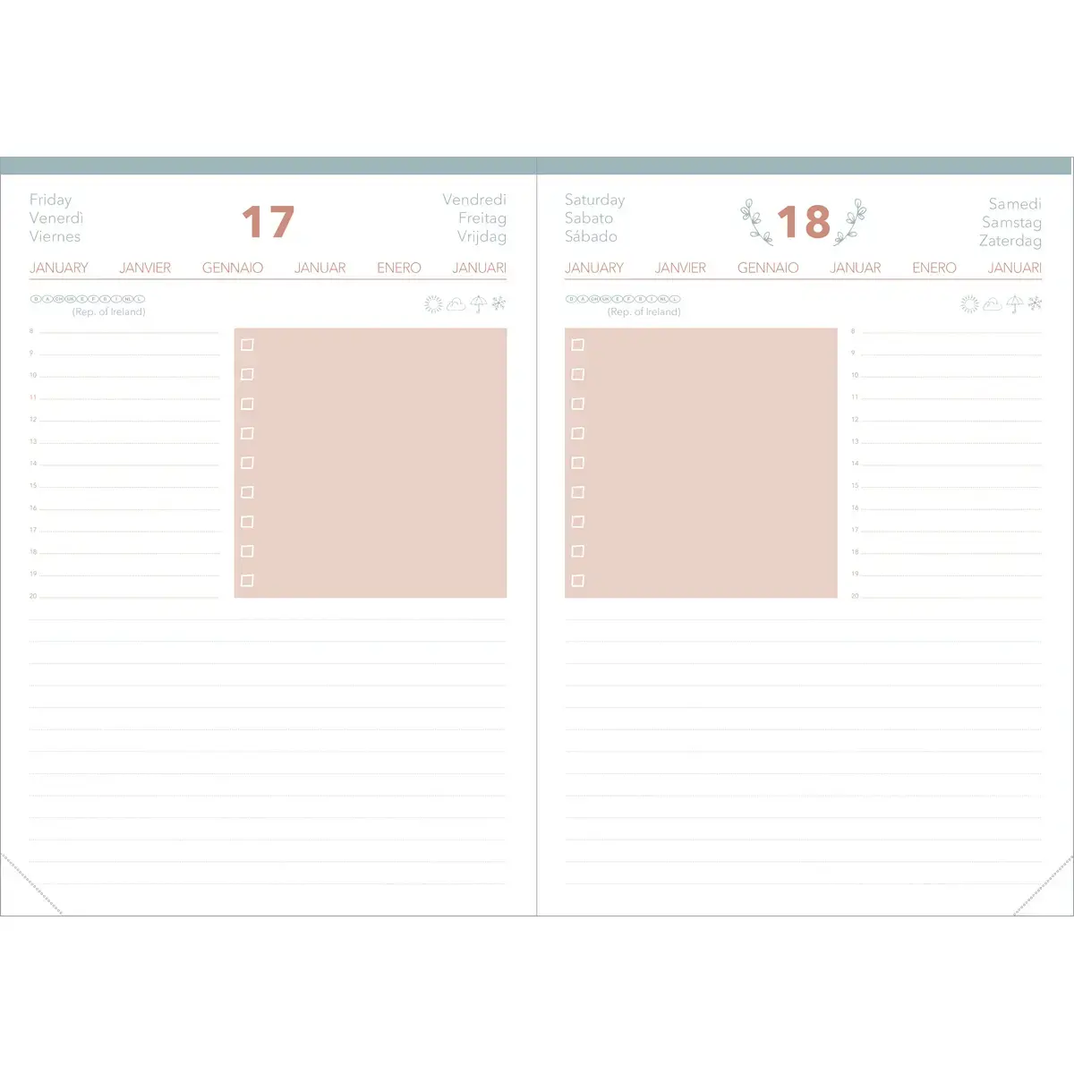 Agenda journalier DAILY 21 COLOR ML Pastel - 15x21 cm - Orange - Janvier à décembre - QUO VADIS photo du produit