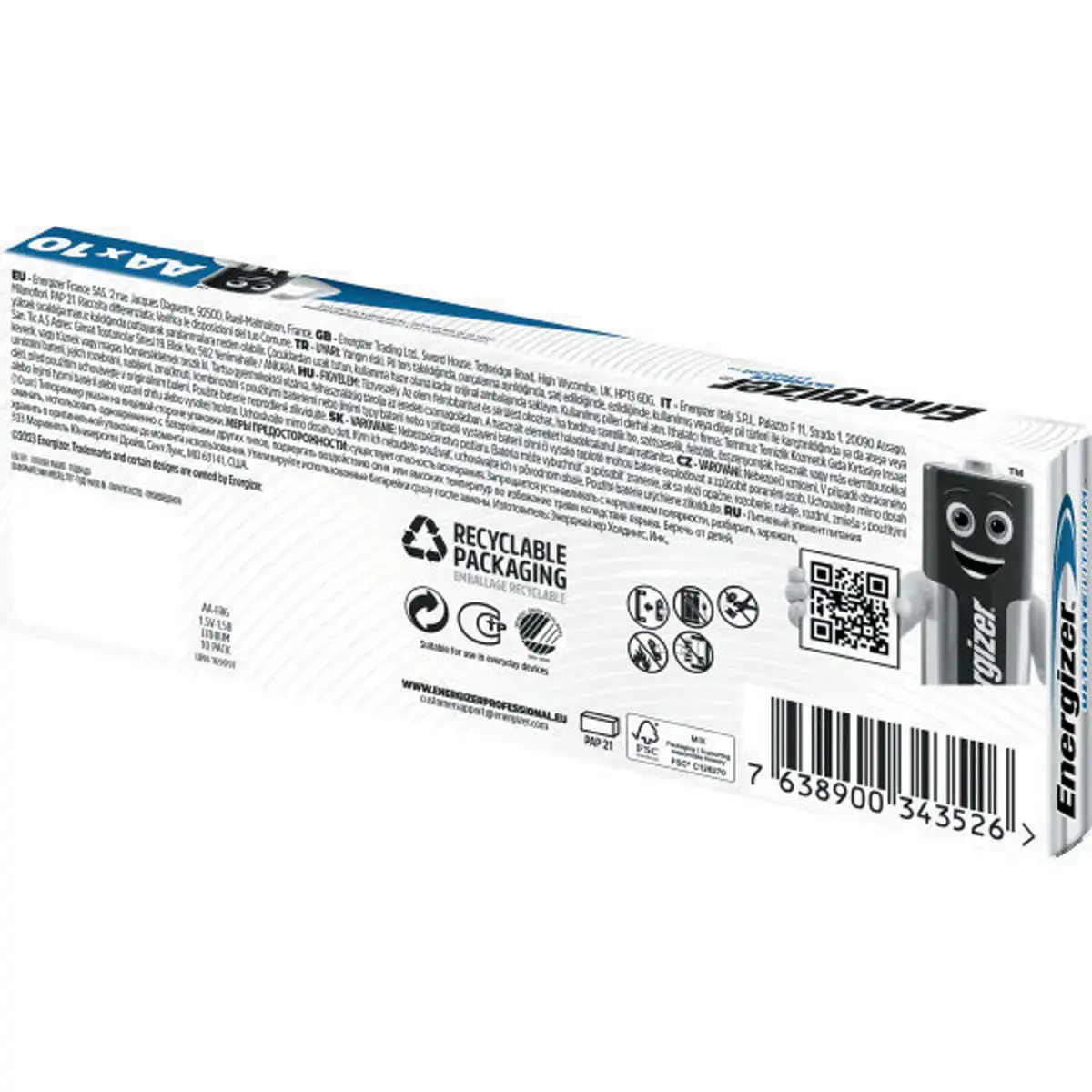 10 Piles lithium Ultimate LR6 (AA) - Energizer photo du produit