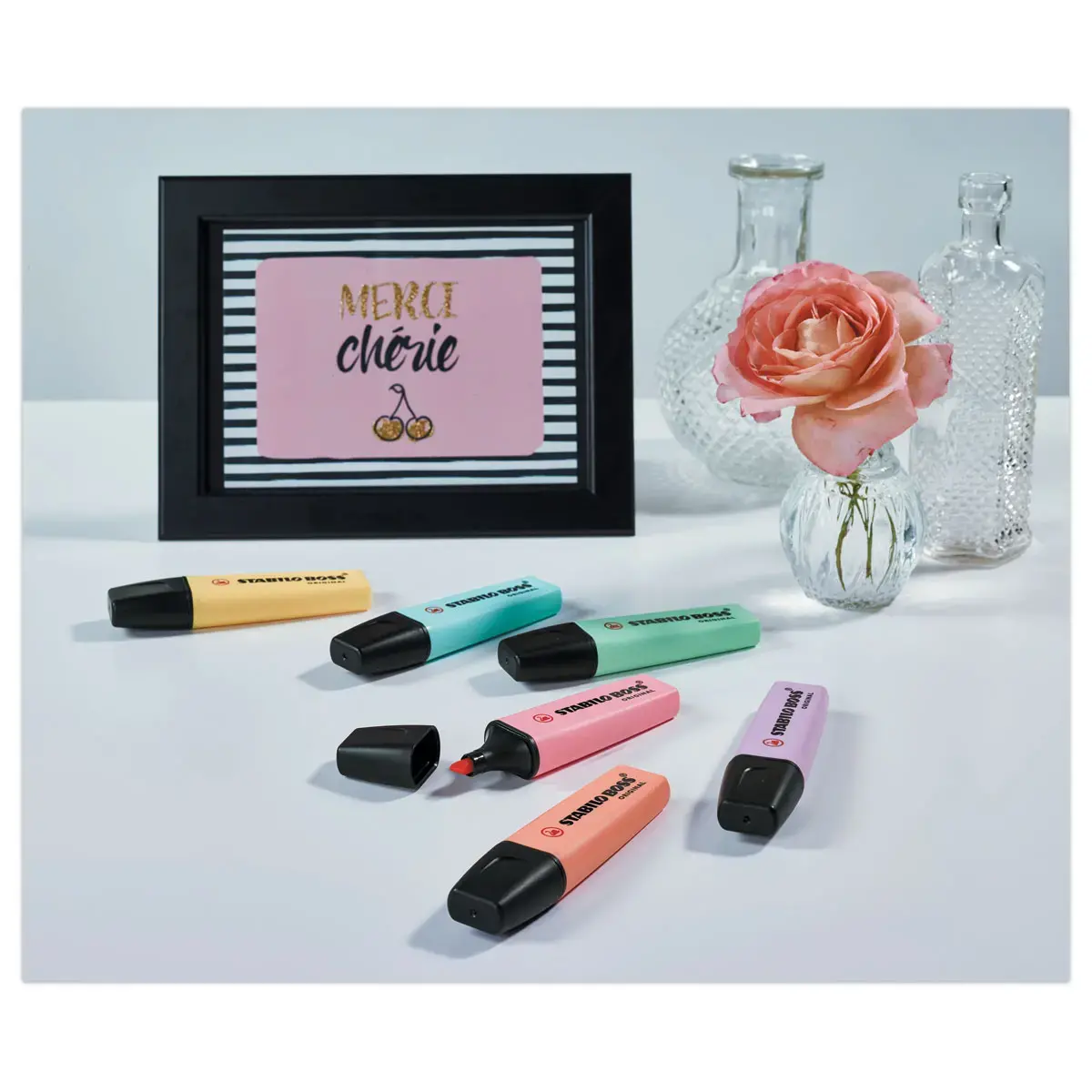 8 Surligneurs BOSS ORIGINAL Pastel - Pointe biseautée - Coloris assortis - Stabilo photo du produit