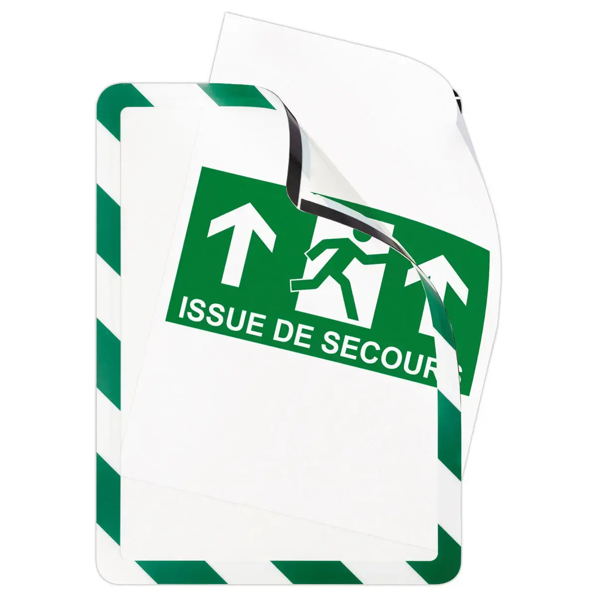 2 Pochettes d'affichage adh&eacute;sives Security A4 Vert/blanc DJOIS photo du produit