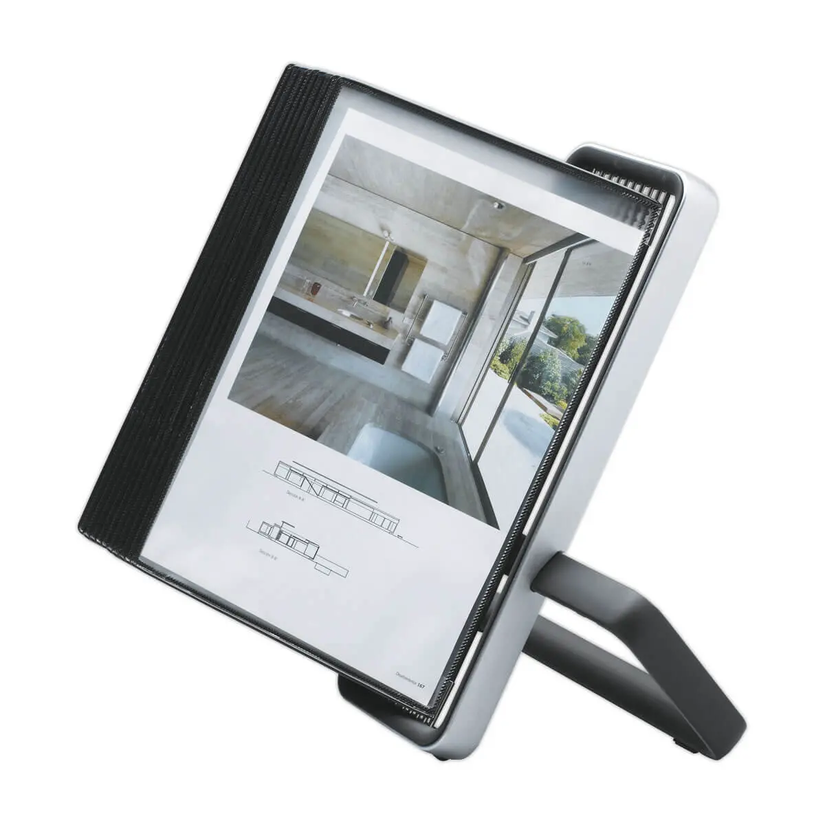 Ensemble Pupitre Veo 10 poches A4 PP noires photo du produit