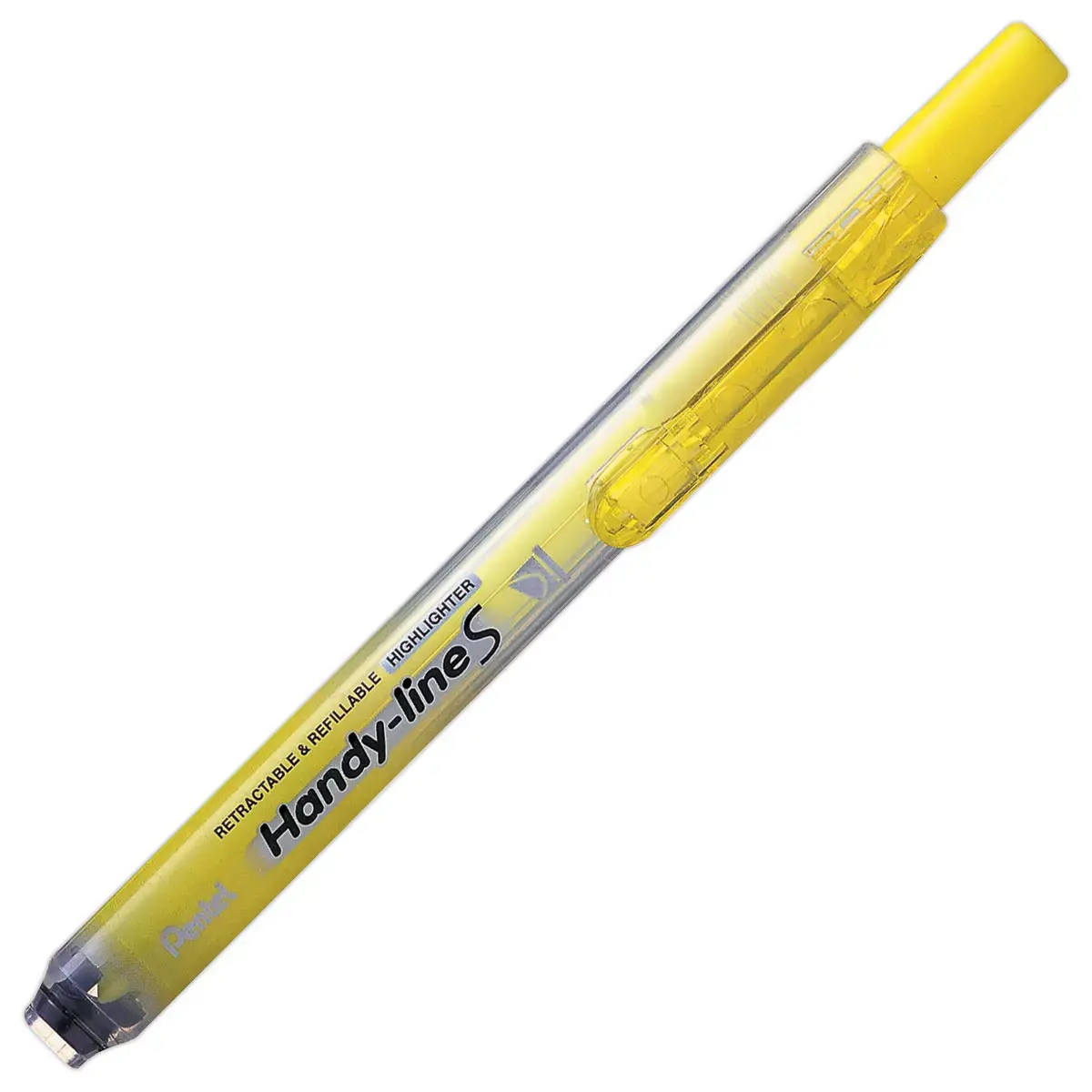 Surligneur r&eacute;tractable - pointe biseaut&eacute;e - jaune - Pentel photo du produit