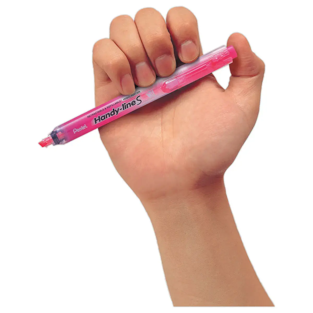 Surligneur r&eacute;tractable - pointe biseaut&eacute;e - rose - Pentel photo du produit