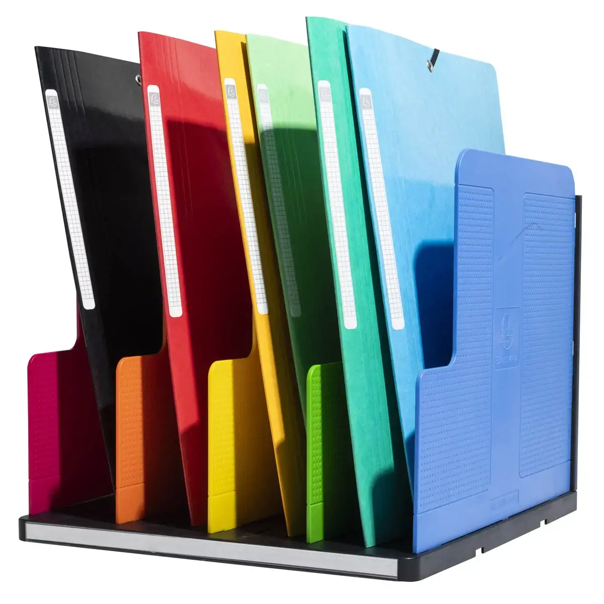 Trieur vertical Modulotop Ecoblack A4+ - 4 compartiments - Coloris assortis - Exacompta photo du produit