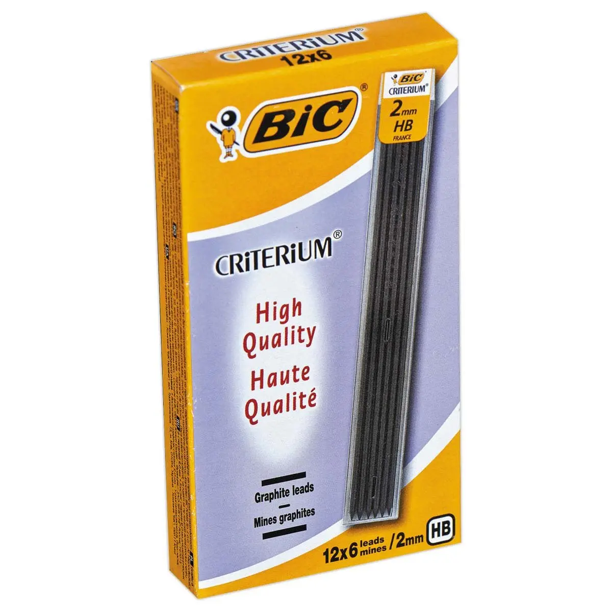 6 Mines critérium HB ultra-résistantes 2 mm - BIC photo du produit