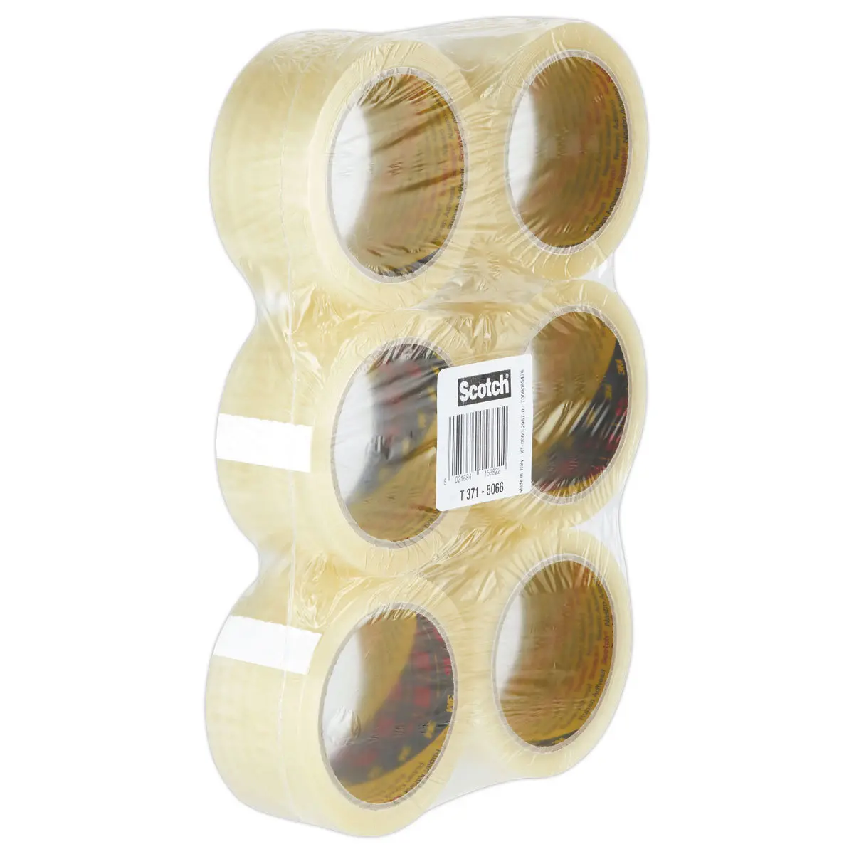 6 Rubans d'emballage 371 - Transparent - 50 mm x 66 m - 3M SCOTCH photo du produit