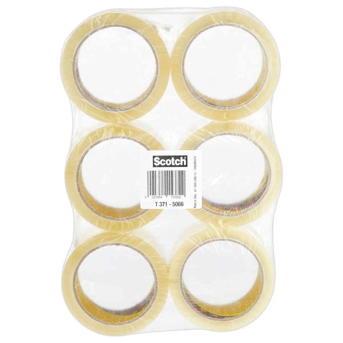 6 Rubans d'emballage 371 - Transparent - 50 mm x 66 m - 3M SCOTCH photo du produit