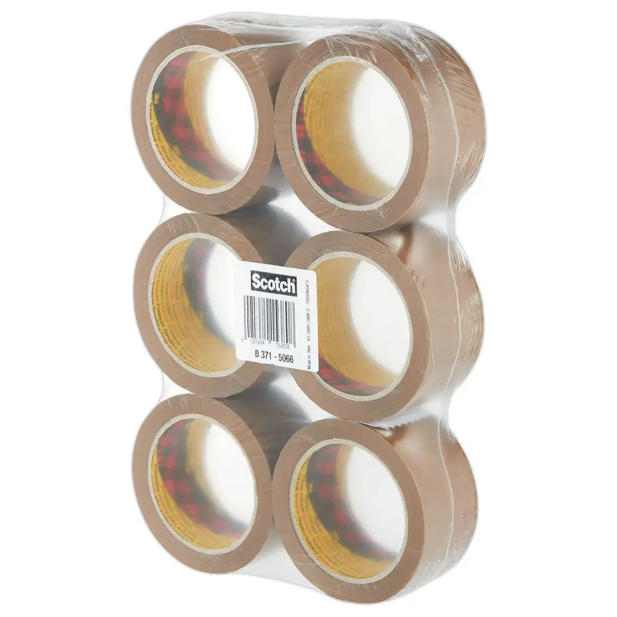 6 Rubans d'emballage 371 - Havane - 50 mm x 66 m - 3M SCOTCH photo du produit