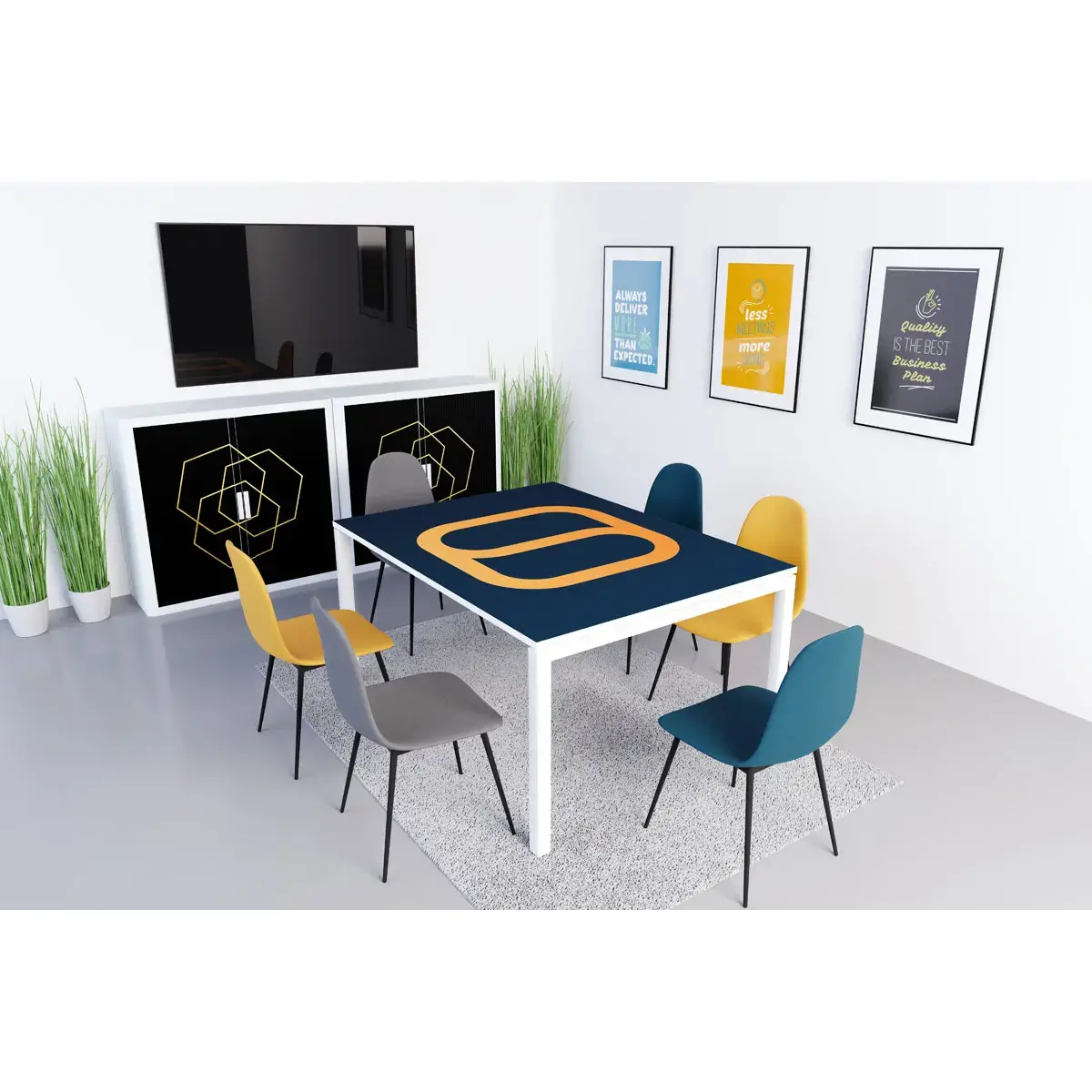 2 Chaises MUST H87 x P54 x L45 cm pied noir assise safran photo du produit