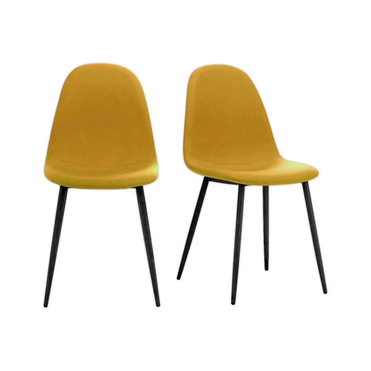 2 Chaises MUST H87 x P54 x L45 cm pied noir assise safran montées photo du produit