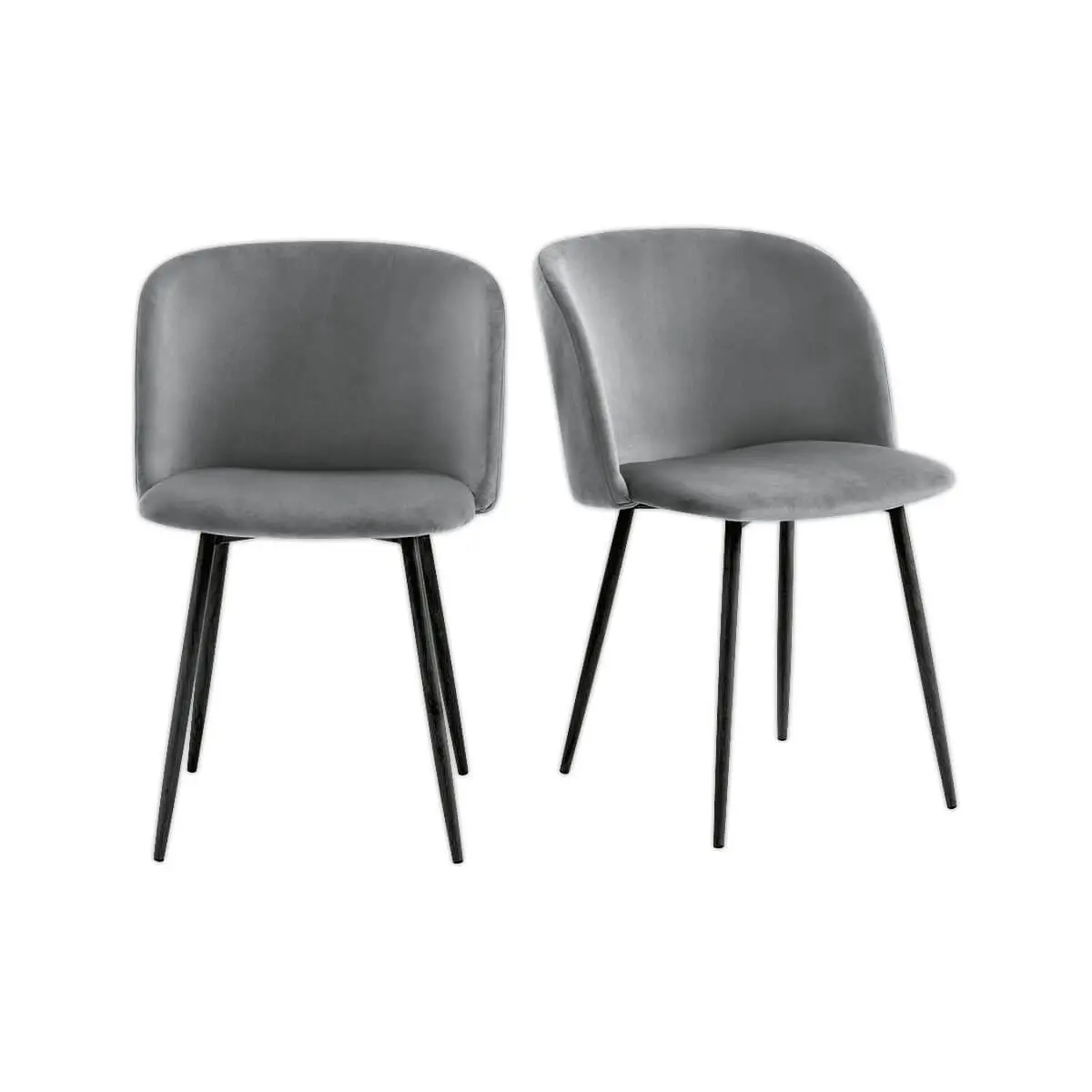 2 Fauteuils Must Pied noir assise grise photo du produit