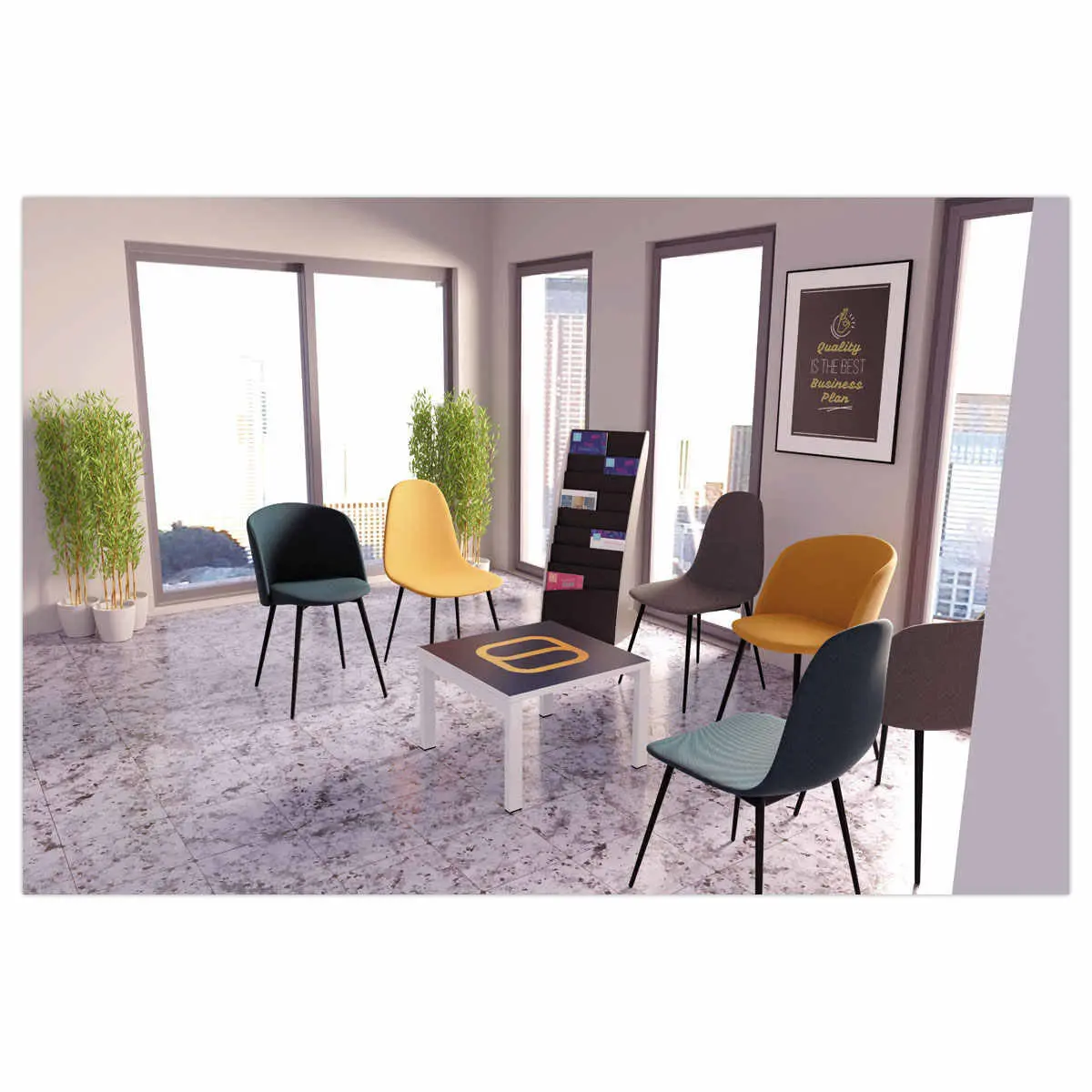 2 Fauteuils Must Pied noir assise grise photo du produit