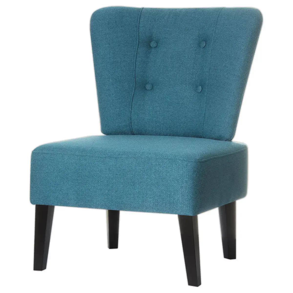Fauteuil Brighton pieds noirs revêtement bleu photo du produit