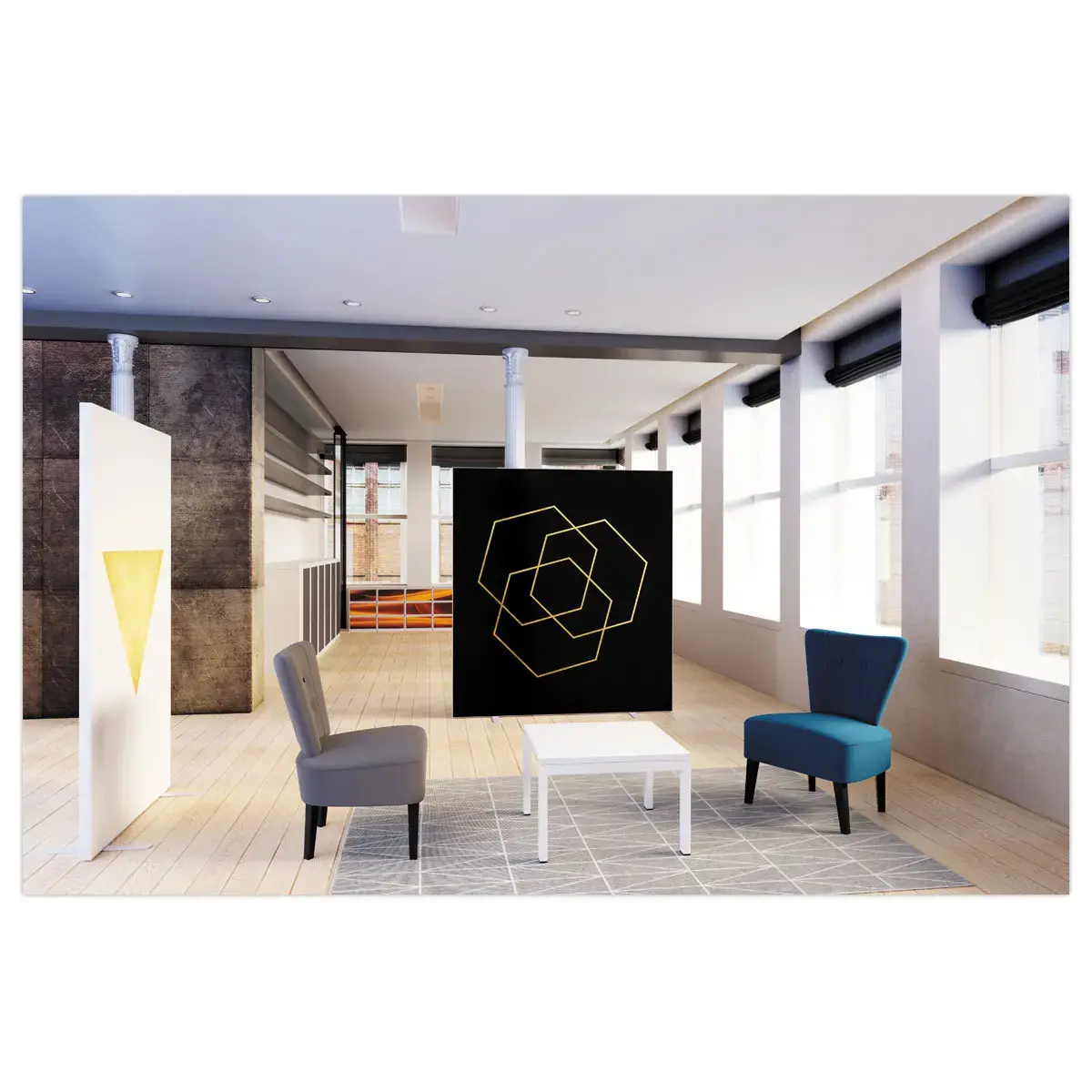 Fauteuil Brighton pieds noirs revêtement bleu photo du produit