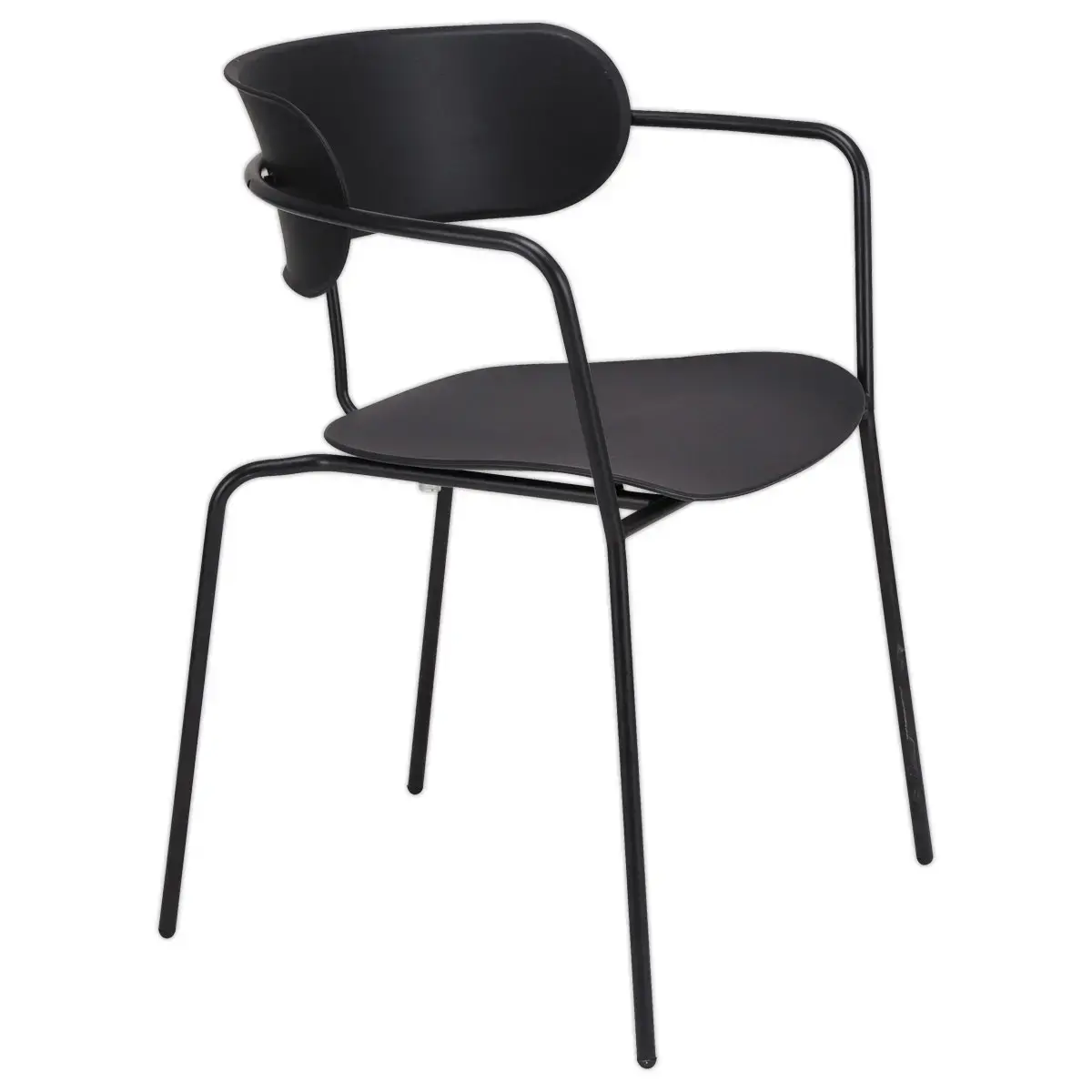 2 Chaises bistro pieds noirs assise noire photo du produit