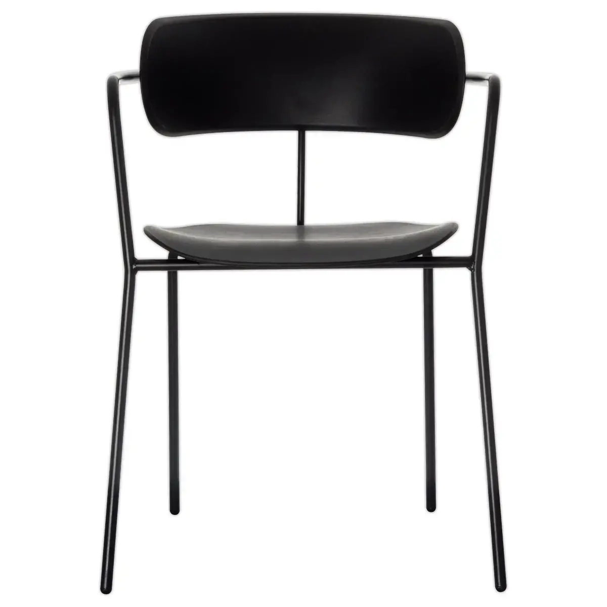2 Chaises bistro pieds noirs assise noire photo du produit