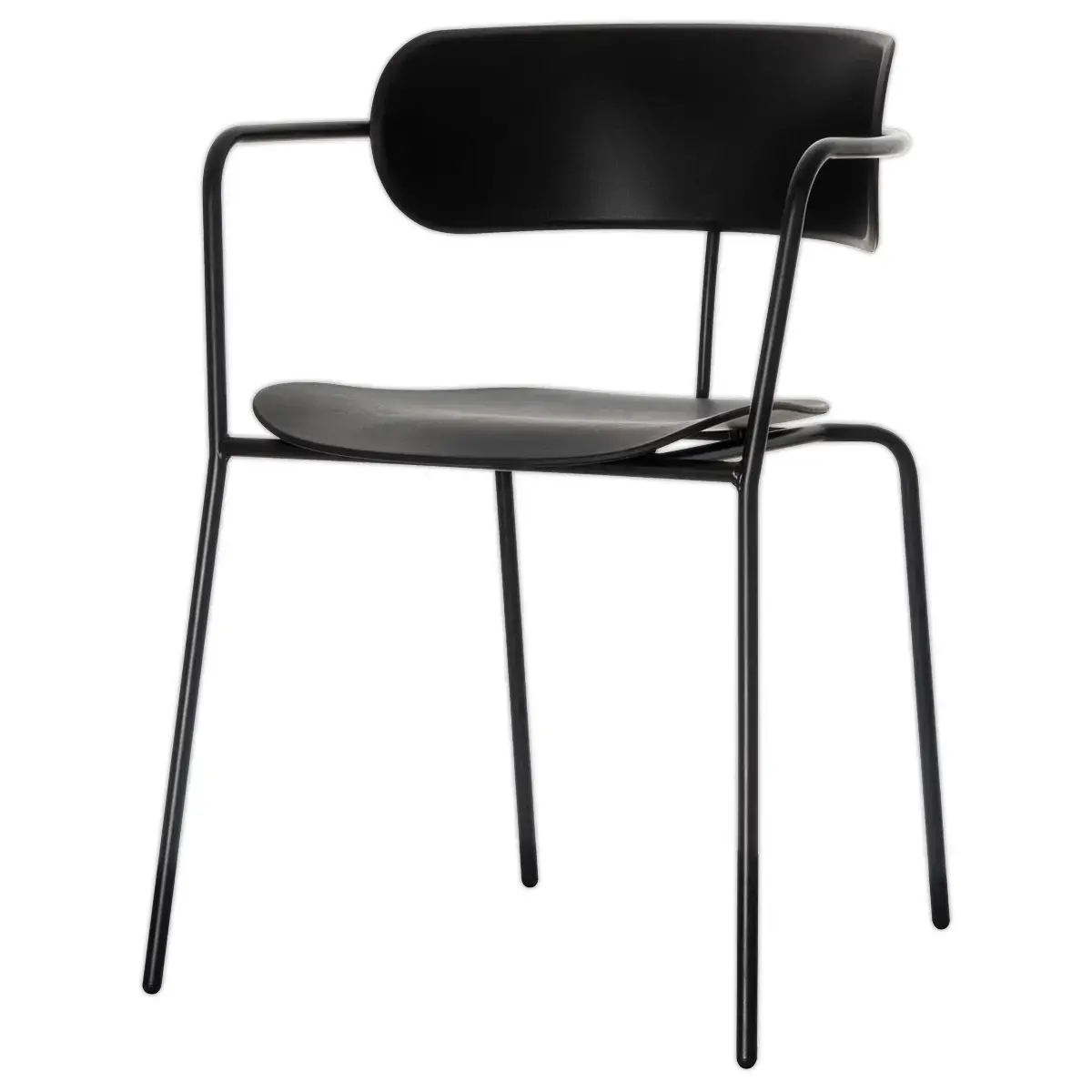 2 Chaises bistro pieds noirs assise noire photo du produit