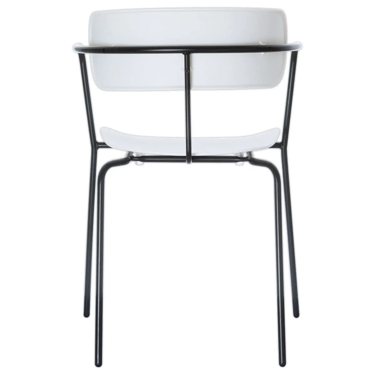 2 Chaises bistro pieds noirs assise blanche photo du produit