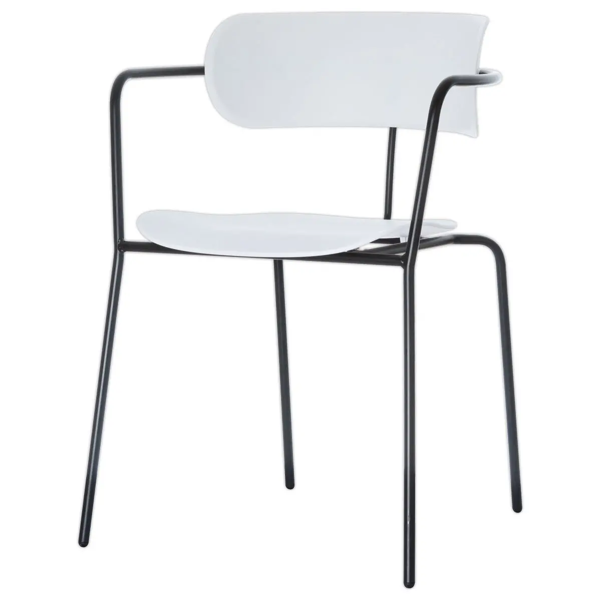 2 Chaises bistro pieds noirs assise blanche montées photo du produit