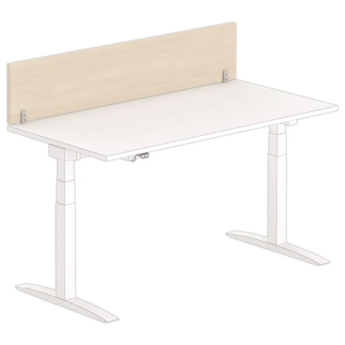 Cloisonnette pour bureau L. 160 acaciaclair/alu photo du produit