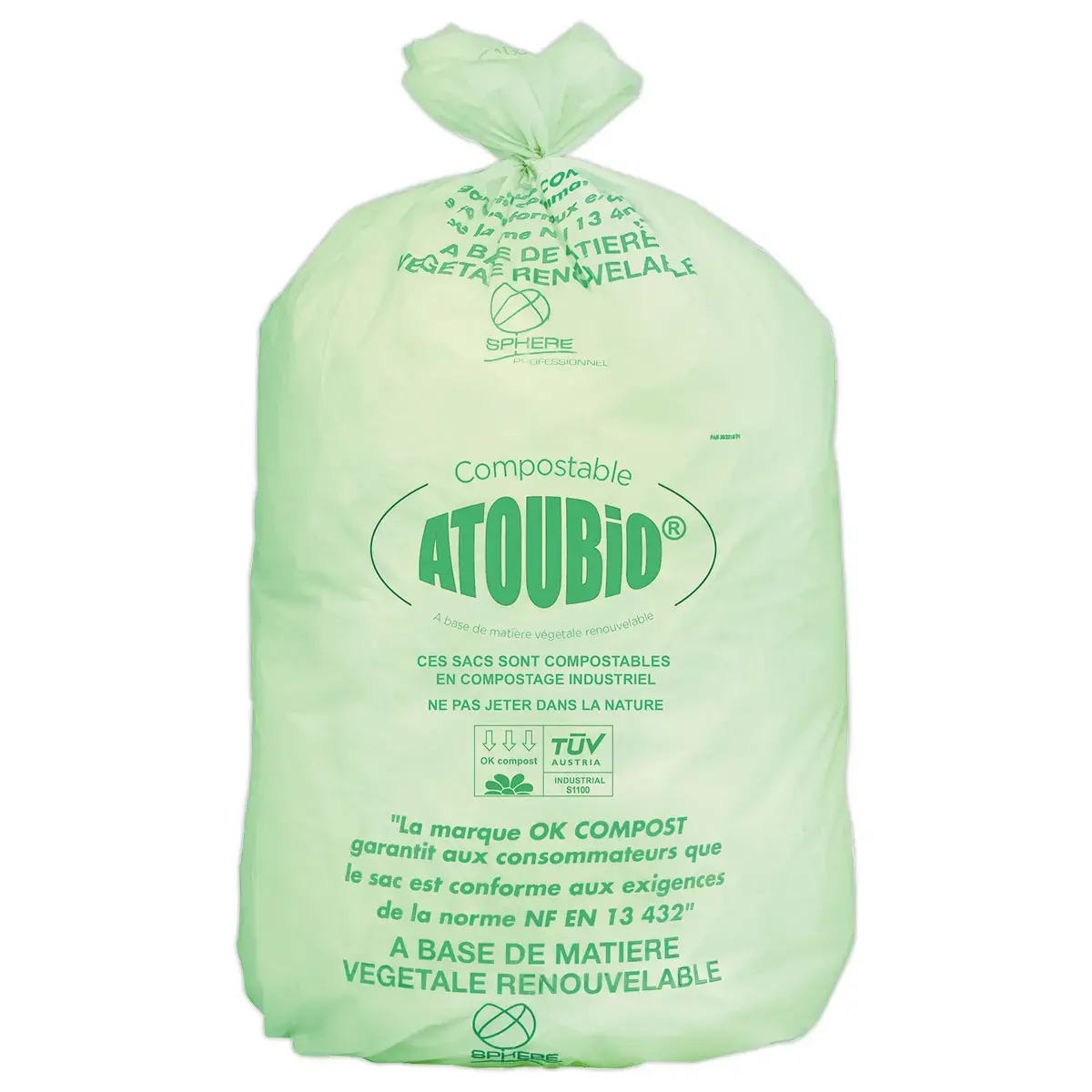 200 Sacs verts pour déchets quotidiens - 100L - Alfapac photo du produit