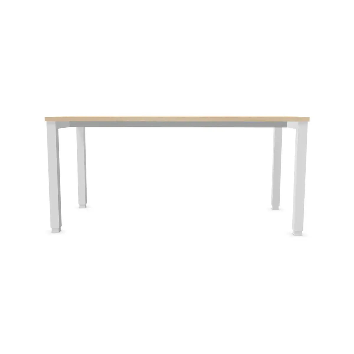 Bureau Bruxelles &ndash; 160 x 80 cm &ndash; Plateau acacia et pieds blancs - FIDUCIAL photo du produit