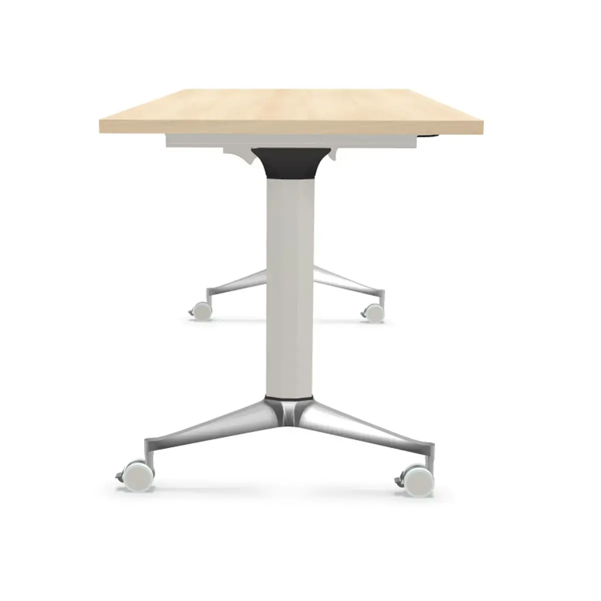 Table rabattable à roulettes - 150 x 70 cm - Acacia/alu photo du produit