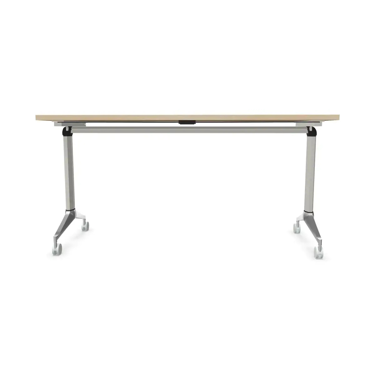 Table rabattable à roulettes - 150 x 70 cm - Acacia/alu photo du produit