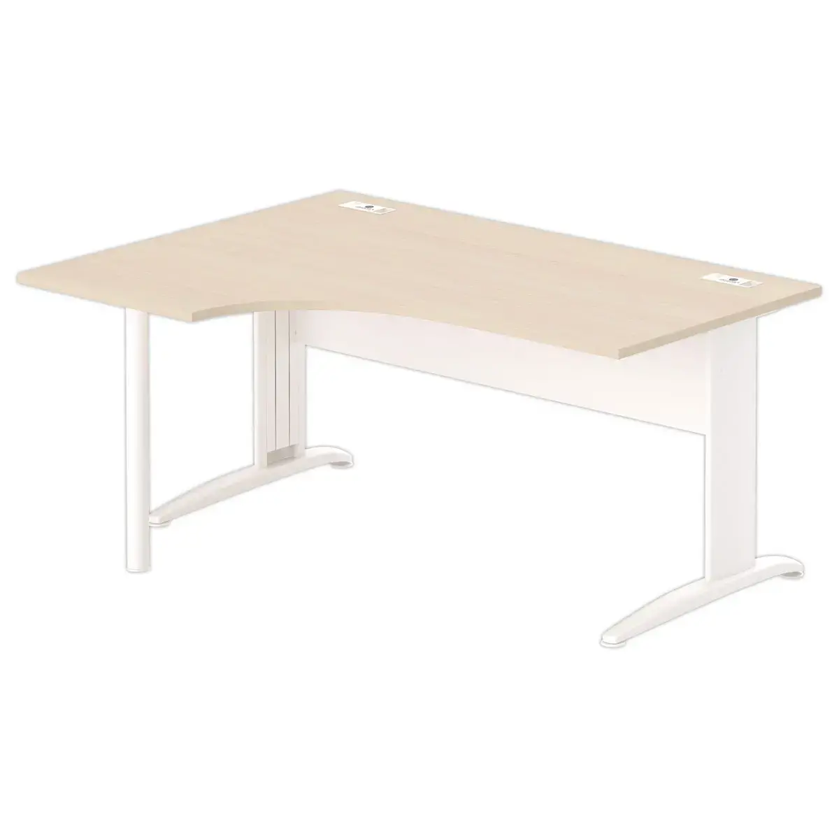Bureau BUENOS AIRES compact retour à gauche acacia clair/blanc, L160 photo du produit