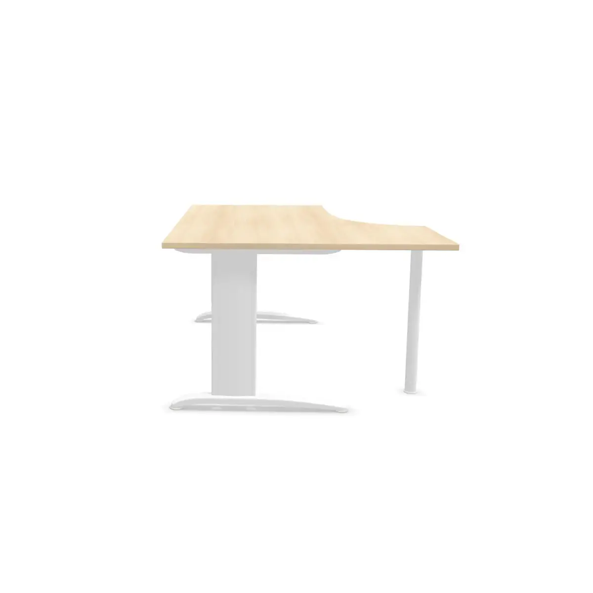 Bureau BUENOS AIRES compact retour à gauche acacia clair/blanc, L160 photo du produit
