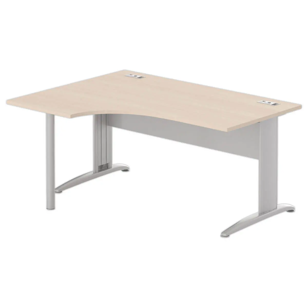 Bureau BUENOS AIRES compact retour à gauche acacia clair/alu photo du produit