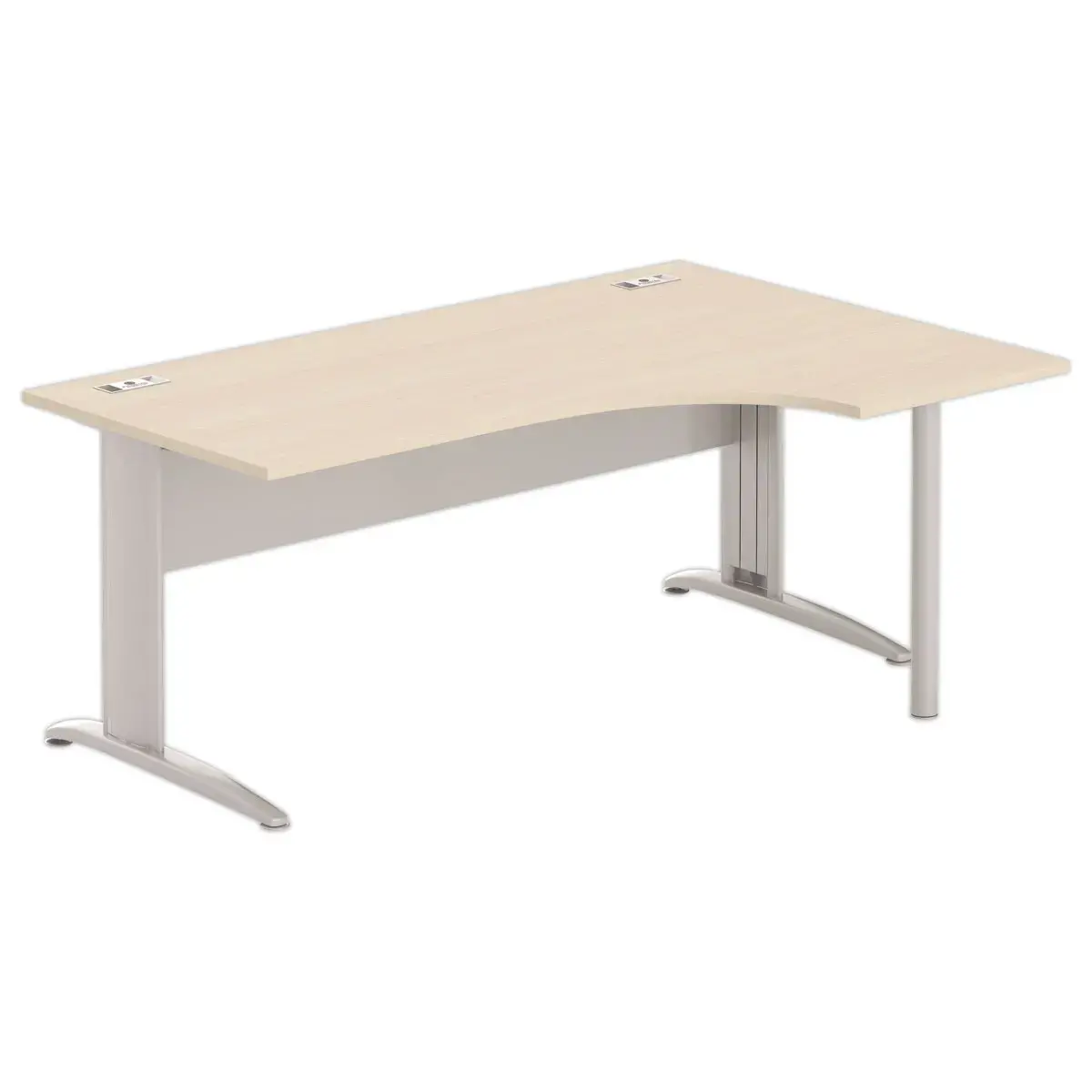 Bureau BUENOS AIRES compact retour &agrave; droite acacia/alu, L180 photo du produit